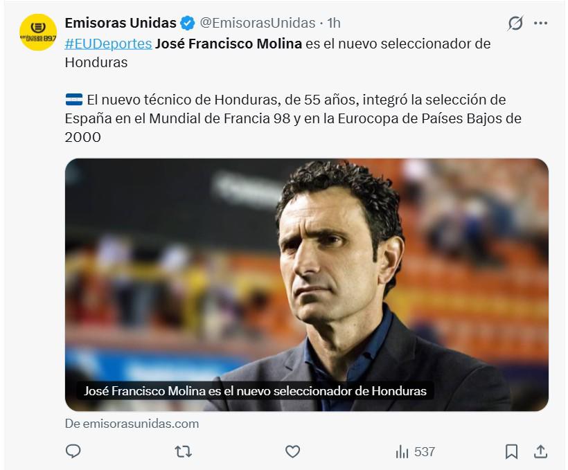 Lo que dicen los medios internaciones sobre contración de José Molina por Honduras