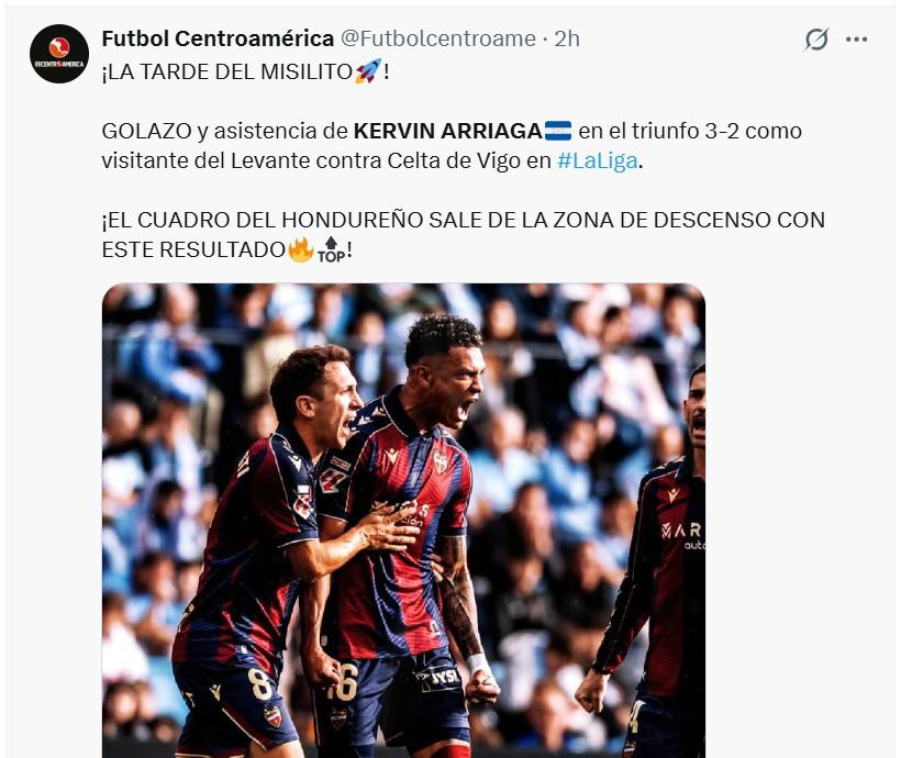 Lo que dicen en España sobre golazo de Kervin Arriaga en triunfo del Levante