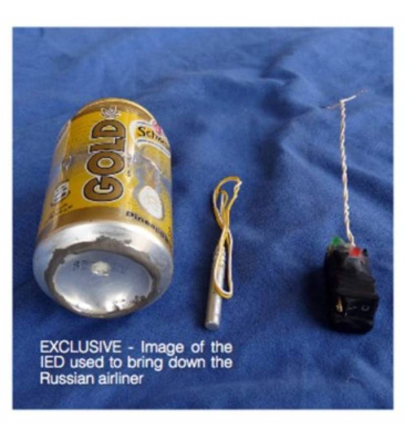 EI publica foto de bomba que habría derribado avión Metrojet