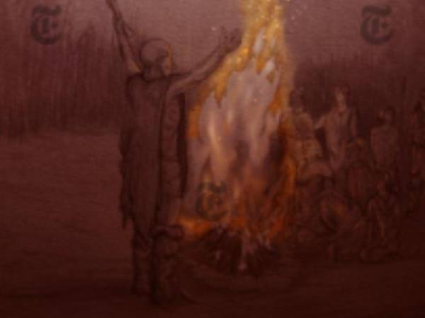 Muestra la concepción artística de un incendio en Barnham, al sureste de Inglaterra, hace 400,000 años.