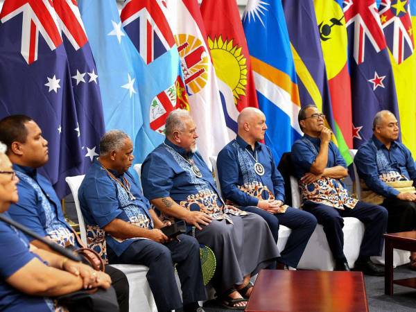 Líderes en el Foro de las Islas del Pacífico en Honiara, capital de las Islas Salomón, el 10 de septiembre.