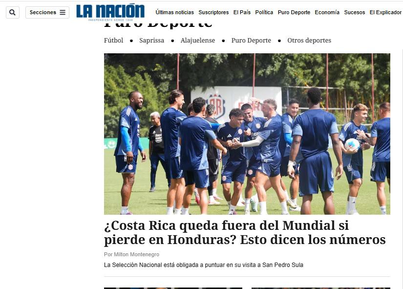 Temen quedar fuera del Mundial: lo que dicen los medios ticos antes del partido contra Honduras