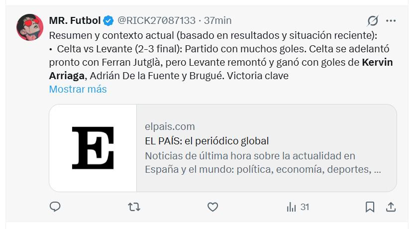 Lo que dicen en España sobre golazo de Kervin Arriaga en triunfo del Levante