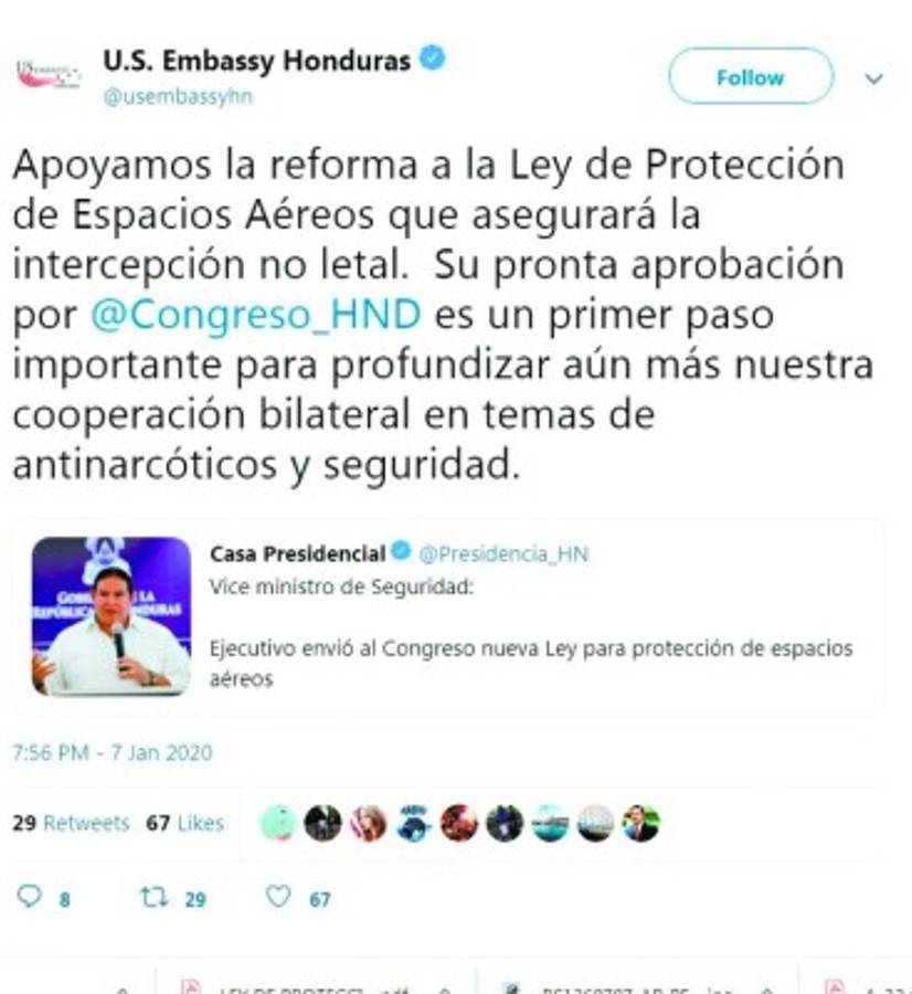 Intercepción letal de aeronaves del narcotráfico queda fuera en nueva ley