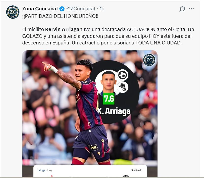 Lo que dicen en España sobre golazo de Kervin Arriaga en triunfo del Levante