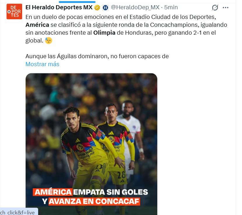 De panzazo: Lo que dicen los medios de México luego de que América eliminara a Olimpia