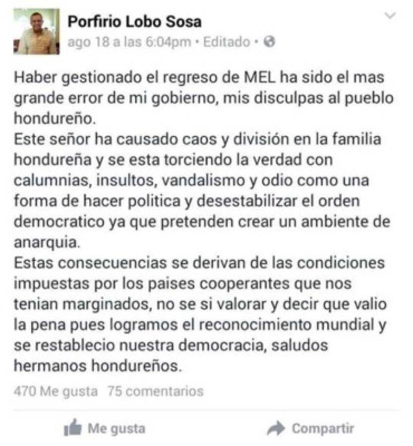 'Pepe' Lobo desmiente falso mensaje en Facebook