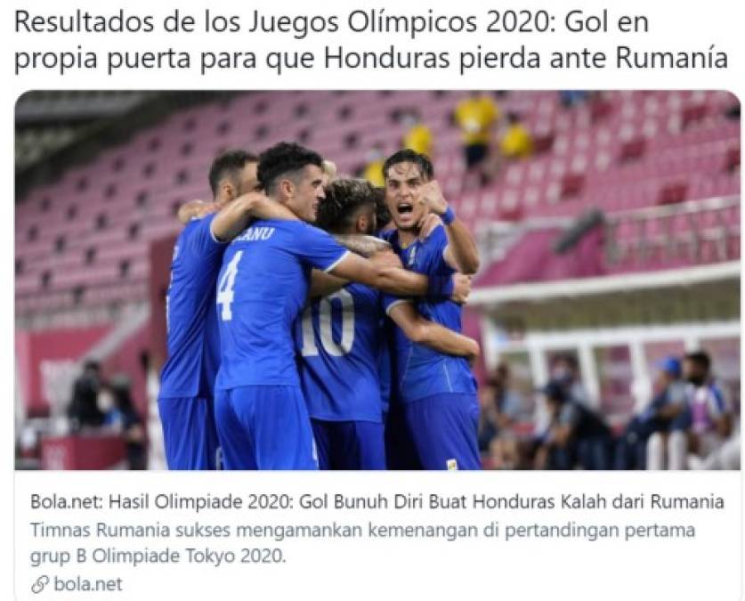 Prensa internacional cataloga de 'infortunada' la derrota de Honduras ante Rumania