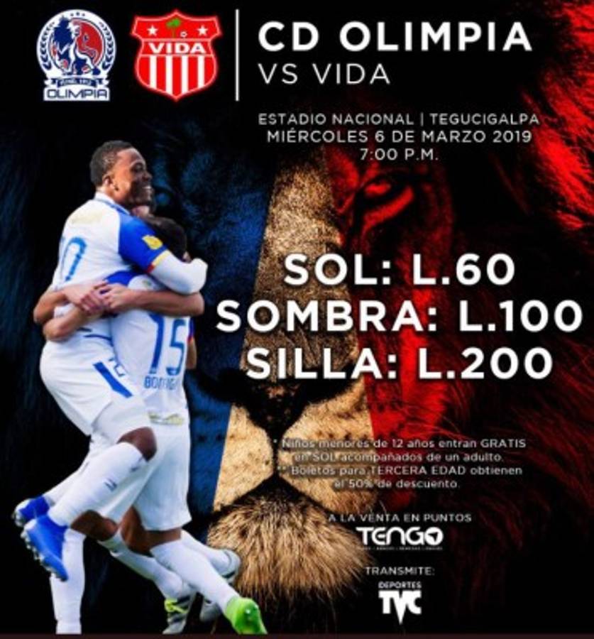 Olimpia define precios de las entradas para el duelo ante el Vida en estadio Nacional