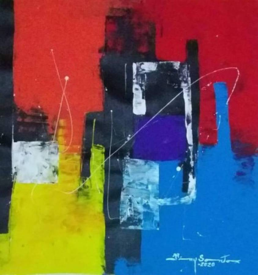 Eclosión de arte abstracto en el pincel de Yimy Santos rumbo a Argentina