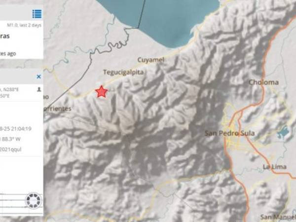 El terremoto fue de magnitud 5.2 grados en la escala de Richter, confirmó Copeco Honduras.
