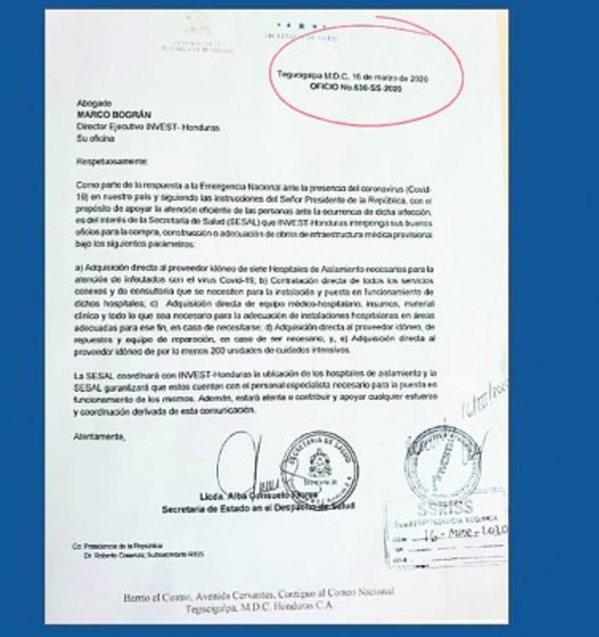 Invest-H ignoró a empresas de México y España para compra de hospitales móviles