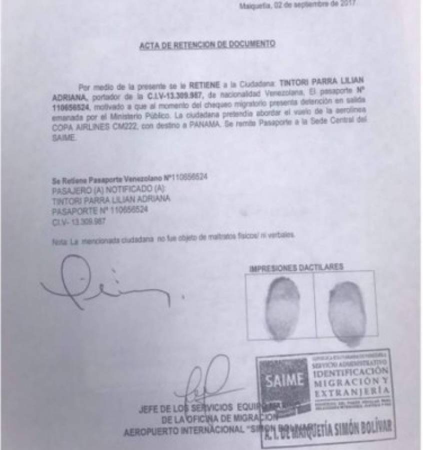Lilian Tintori, esposa de Leopoldo López, denuncia que gobierno le prohibió salir de Venezuela