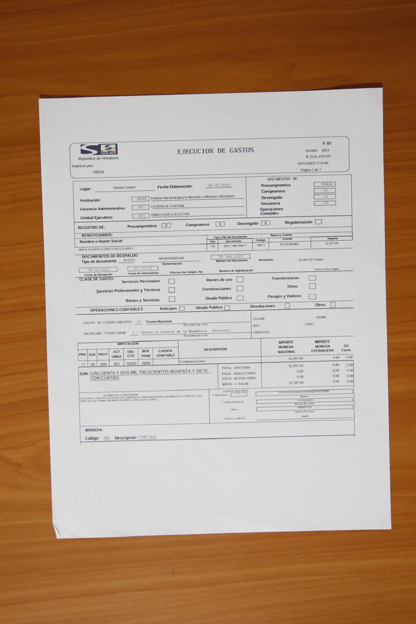 $!En un acto inusual, la directora del INAMI se autopagó nuevamente prestaciones, esta vez por un valor mayor a los 50 mil lempiras