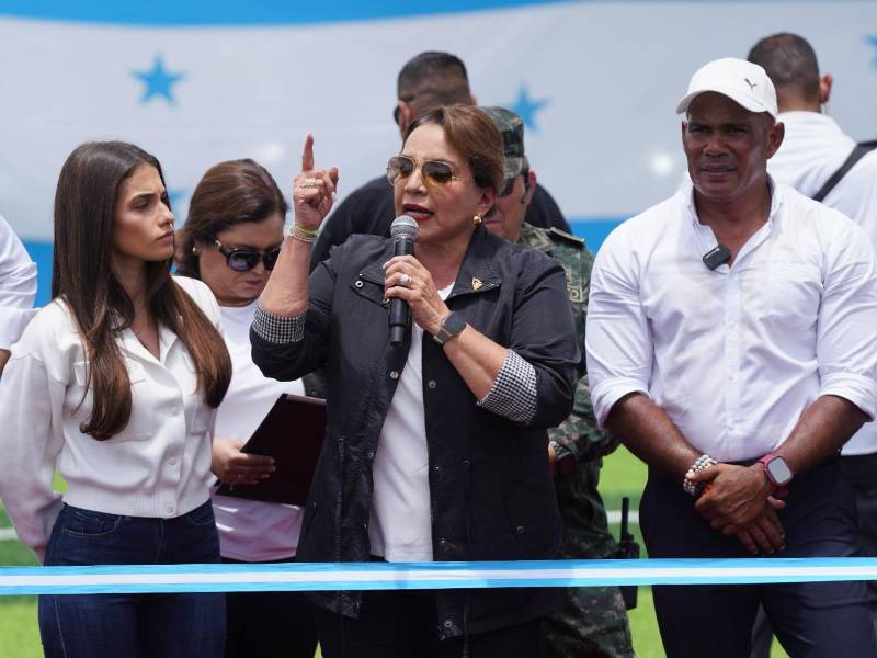 <i> La expresidenta Xiomara Castro, durante un evento oficial de su Presidencia (2022-2026). Foto: Gustavo Amador.</i>