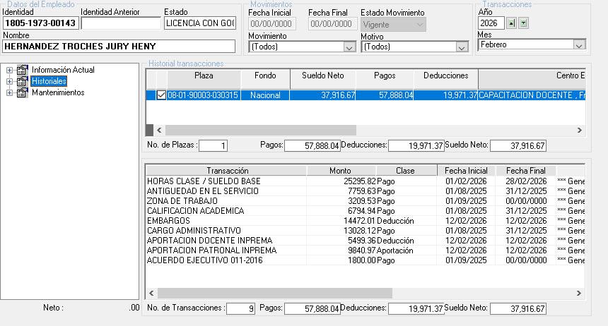 El presidente del Pricphma, Jury Hernández, recibió en 2025 una asistencia técnica devengando más de 57,000 lempiras.