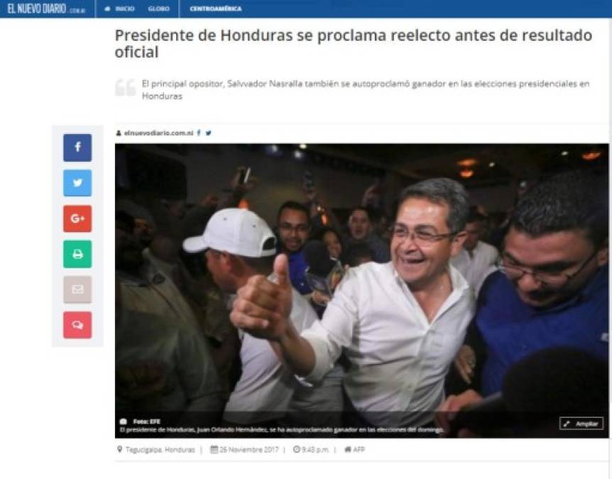 Esto dicen los medios internacionales sobre las elecciones de Honduras