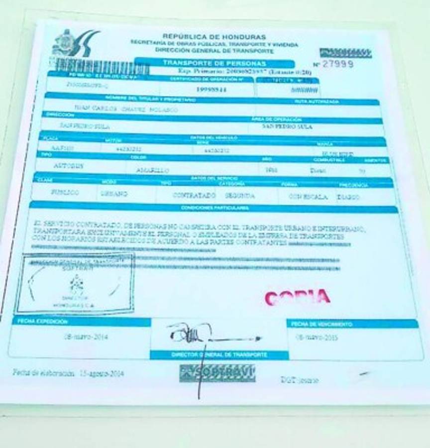 Honduras: Conductor de bus que transportaba a Testigos de Jehová salió con permiso falso