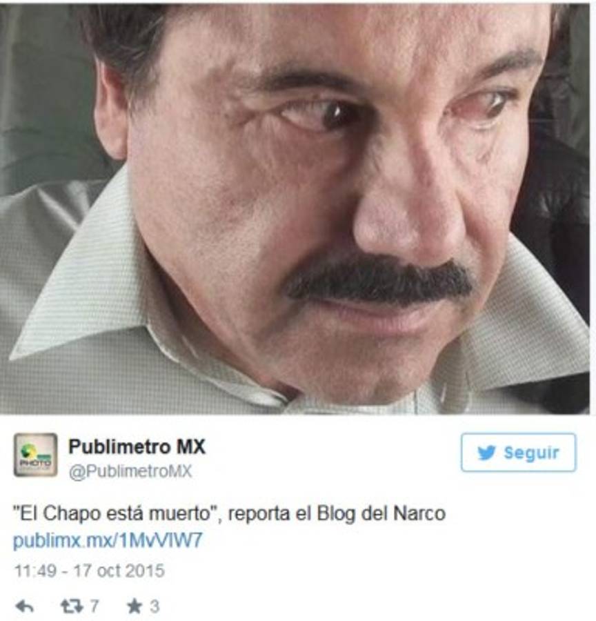 Trasciende la supuesta muerte del 'Chapo' Guzmán