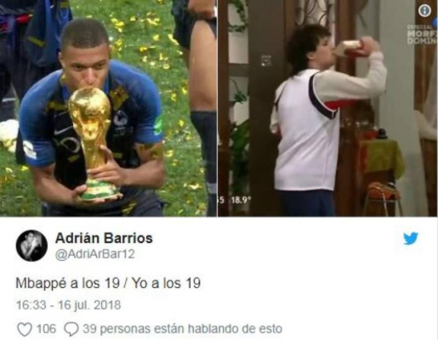 'Yo a los 19': Los mejores memes de Mbappé tras su gane en el Mundial de Rusia