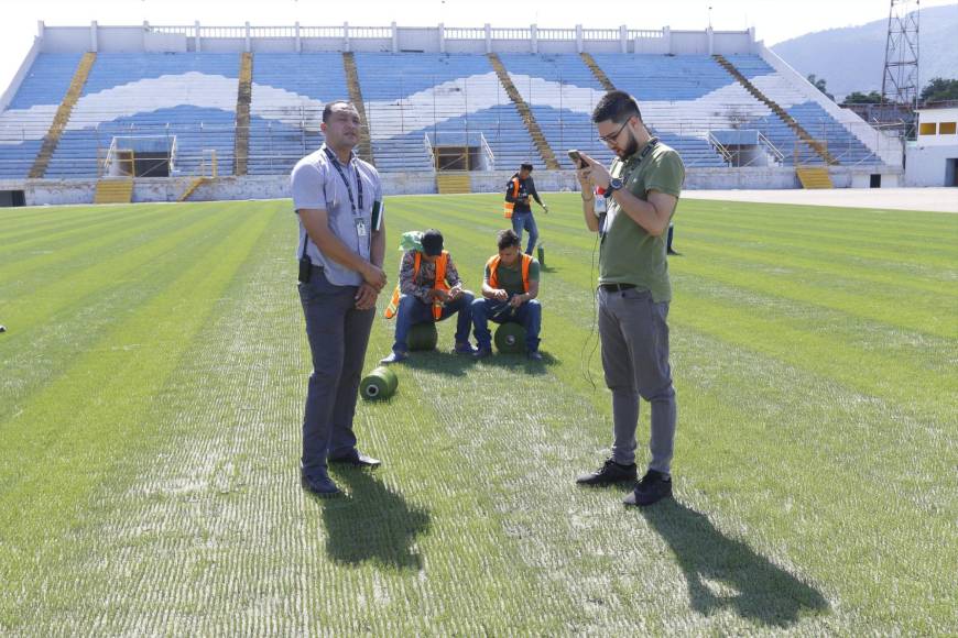 ¡Belleza! Proyecto de la grama del estadio Morazán avanza a un 65%