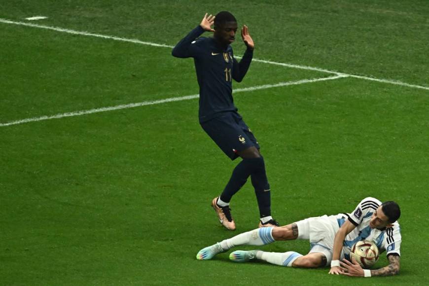 Así fue la polémica jugada de Di María contra Dembelé que terminó en penal
