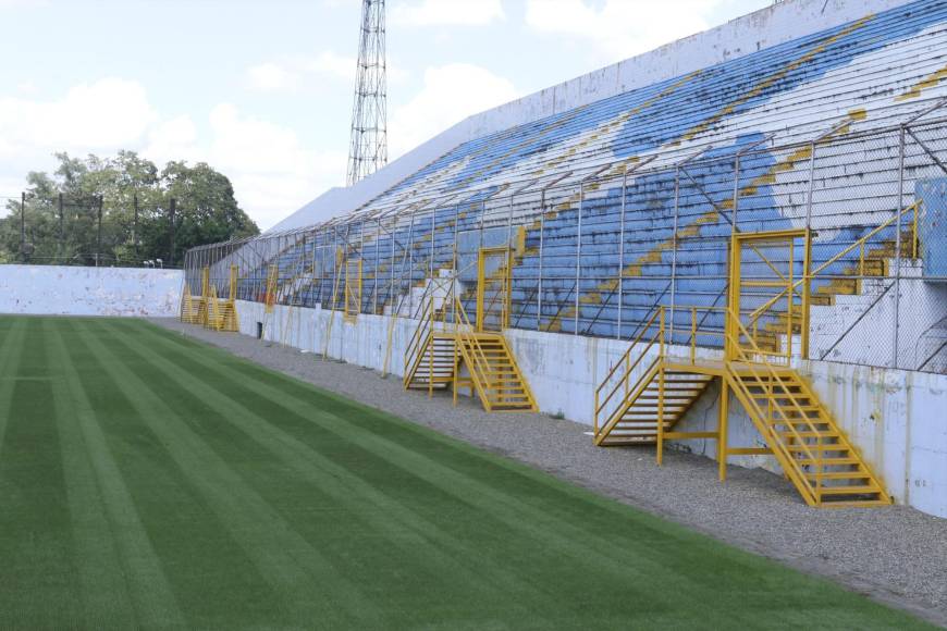 Cancha del estadio Morazán quedó una belleza