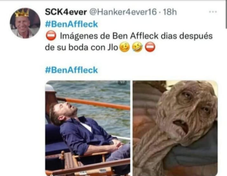Los divertidos memes de Ben Affleck en su luna de miel con Jennifer López