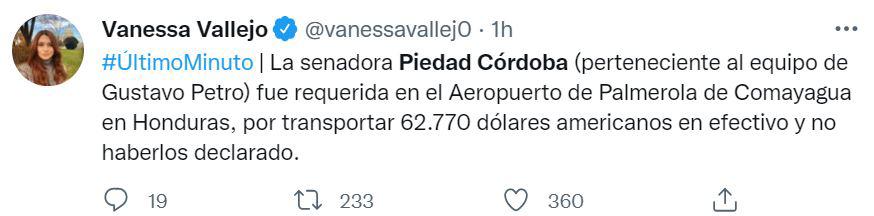 Retienen a la colombiana Piedad Córdoba en Honduras y así reacciona el mundo