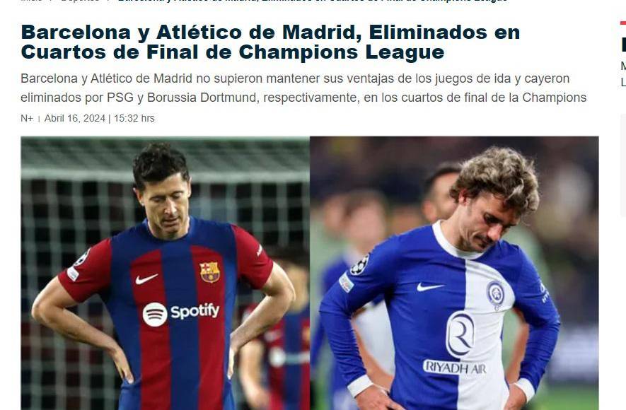 Así reaccionaron los medios tras eliminación del Barcelona ante PSG en Champions