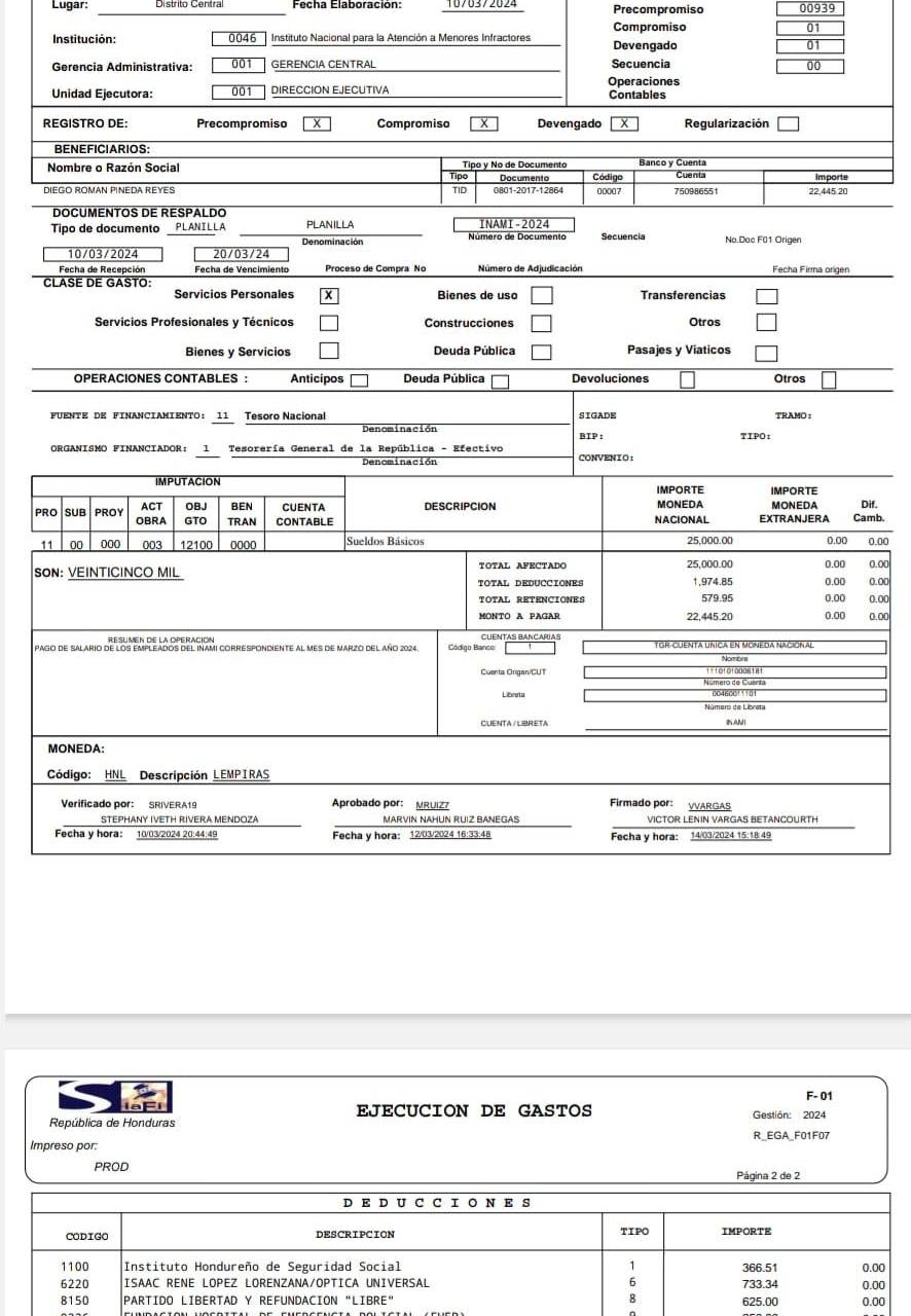 $!Ninfa Flores también contrató a Diego Román Reyes, pareja sentimental de su hija, para que se encargara de ser oficial de transparencia.