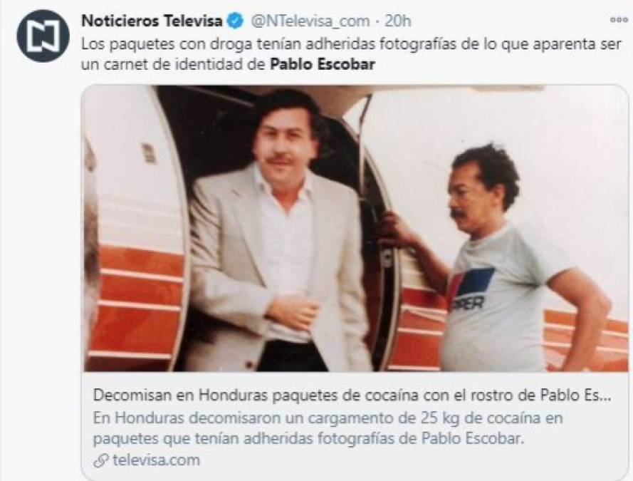 El mundo intrigado por incautación de droga con el rostro de Escobar en Honduras