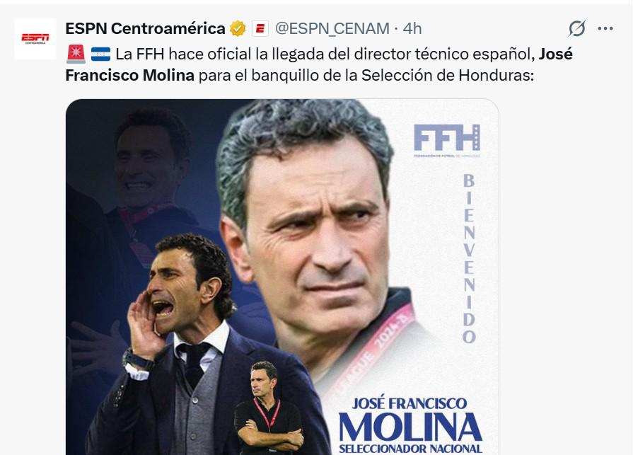 Lo que dicen los medios internaciones sobre contración de José Molina por Honduras