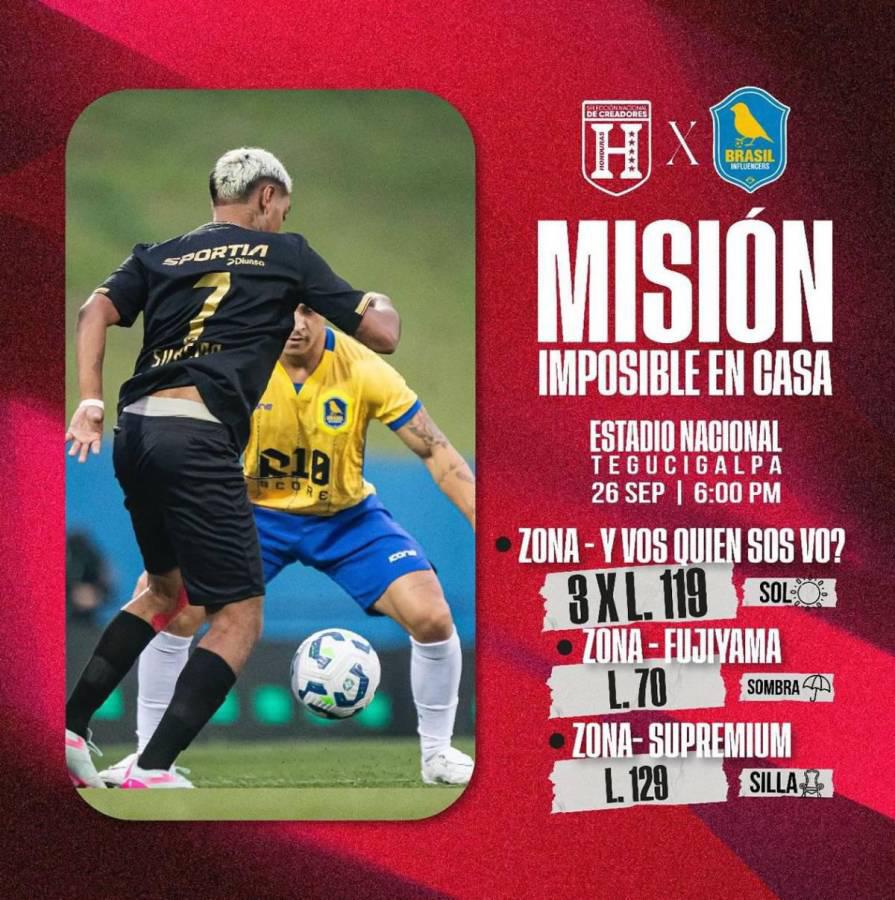 Partido de tiktokers de Honduras ante Brasil cambia de sede ¡ya no será en Tegucigalpa!