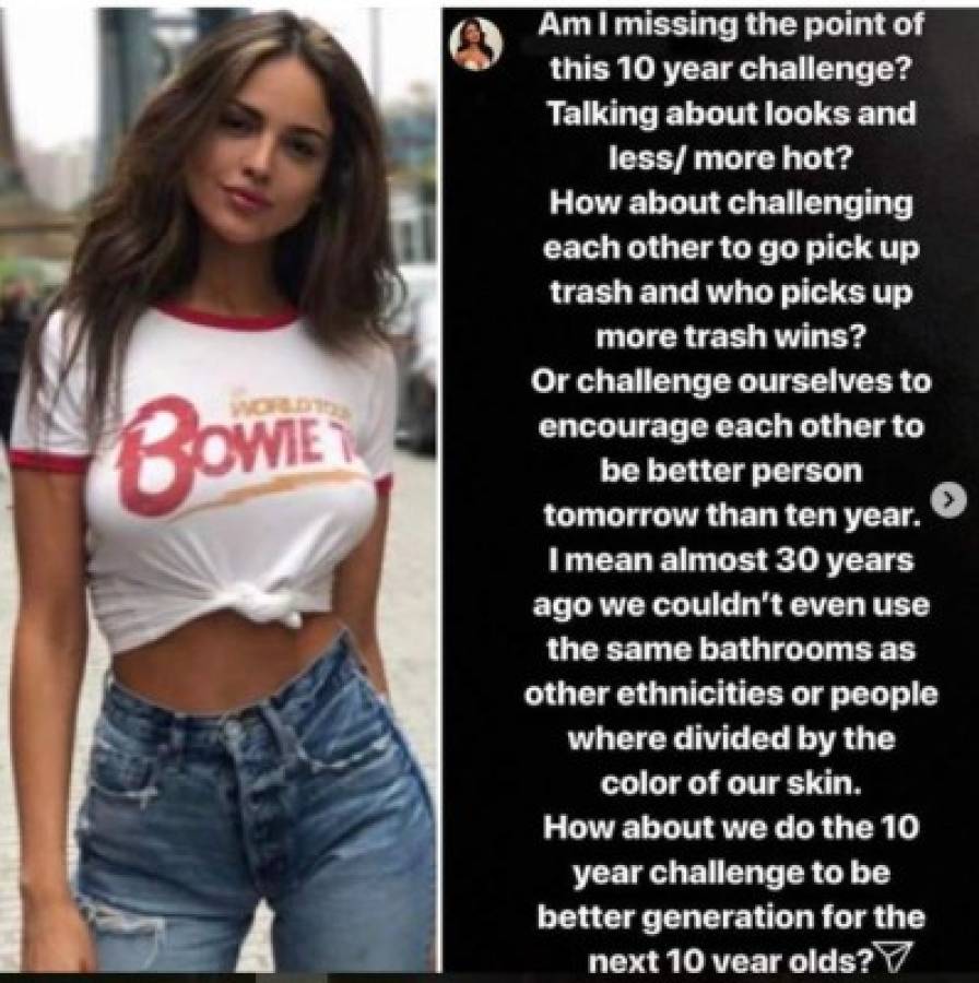 ¿Por qué Eiza González no piensa unirse al reto viral 10 year challenge?