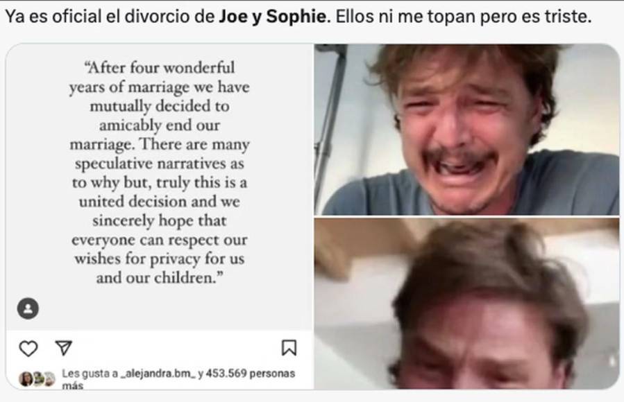Joe Jonas y Sophie Turner ponen fin a su matrimonio y las redes explotan con memes