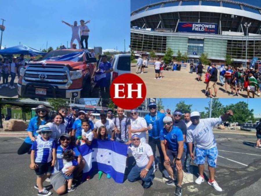 ¡Afición cinco estrellas! Hondureños pintan de azul y blanco el Empower Field de Denver
