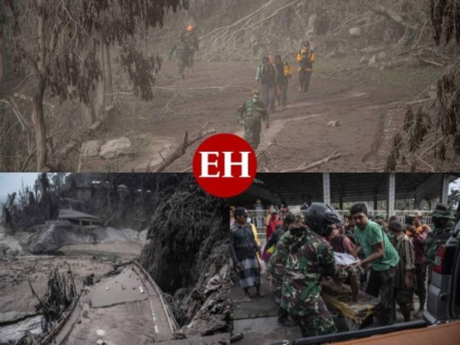 Barro, cenizas y desolación a la sombra del volcán Semeru en Indonesia (Fotos)