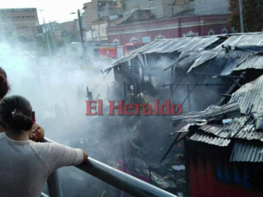 Las imágenes que dejó el incendio en los mercados de Comayagüela