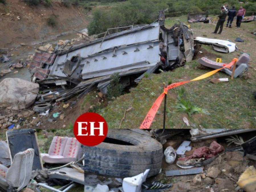 Hecho pedazos, así quedó el bus que se accidentó en Túnez y dejó 24 muertos