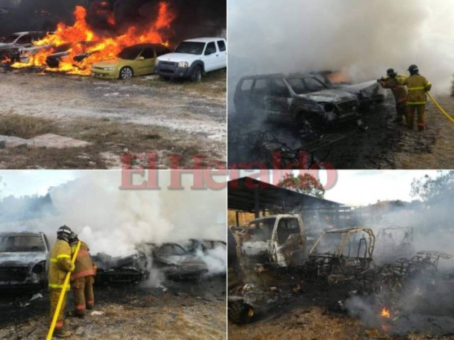 FOTOS: Así fue el incendio en el plantel de la OABI donde se quemaron al menos ocho vehículos