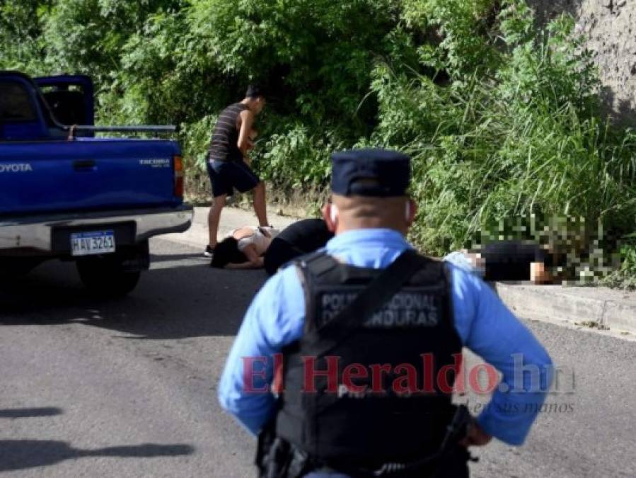 Desgarradora escena de pareja emboscada y acribillada en la capital (FOTOS)