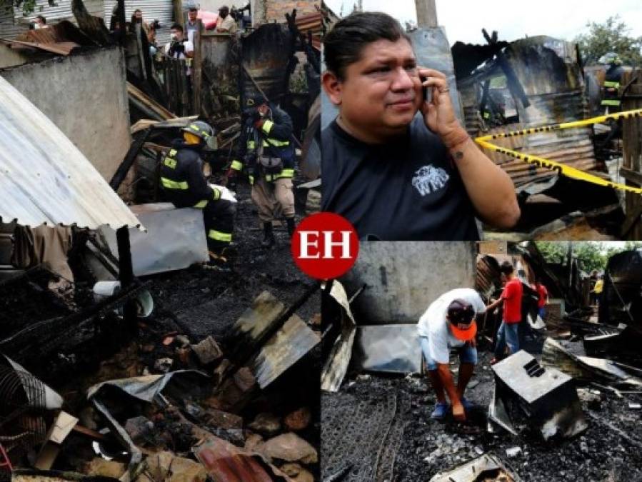 Lágrimas y dolor: incendio arrasa con dos casas en la Nueva Capital (FOTOS)