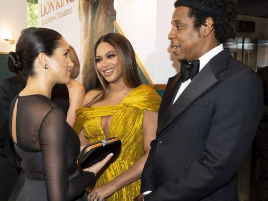 FOTOS: Así fue el primer encuentro entre Meghan Markle, Harry, Beyoncé y Jay-Z en la premiere de El Rey León