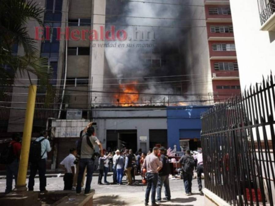 FOTOS: Los daños registrados en protesta de la Plataforma en Tegucigalpa