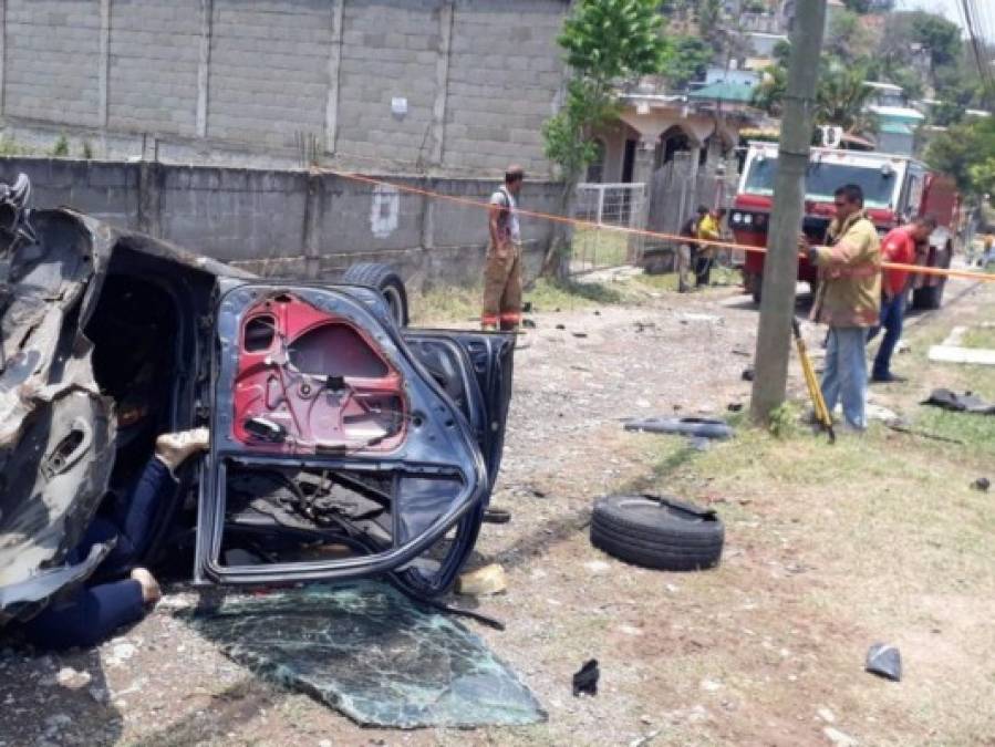 Destrozos y muerte tras explosión de vehículo en La Entrada, Copán