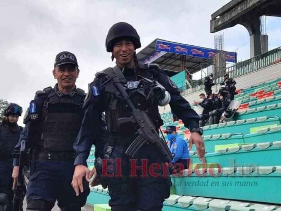 FOTOS: ¡Con mucho resguardo policial! Así luce el Yankel Rosenthal en el duelo entre Marathón y Olimpia