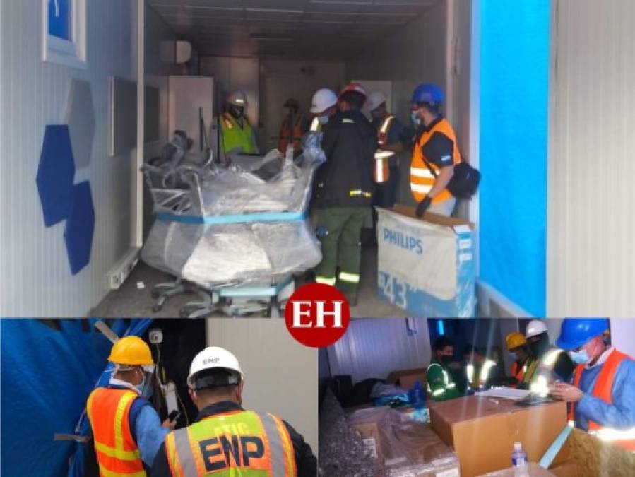 Así avanza la inspección física de 68 contenedores de los dos hospitales móviles (FOTOS)