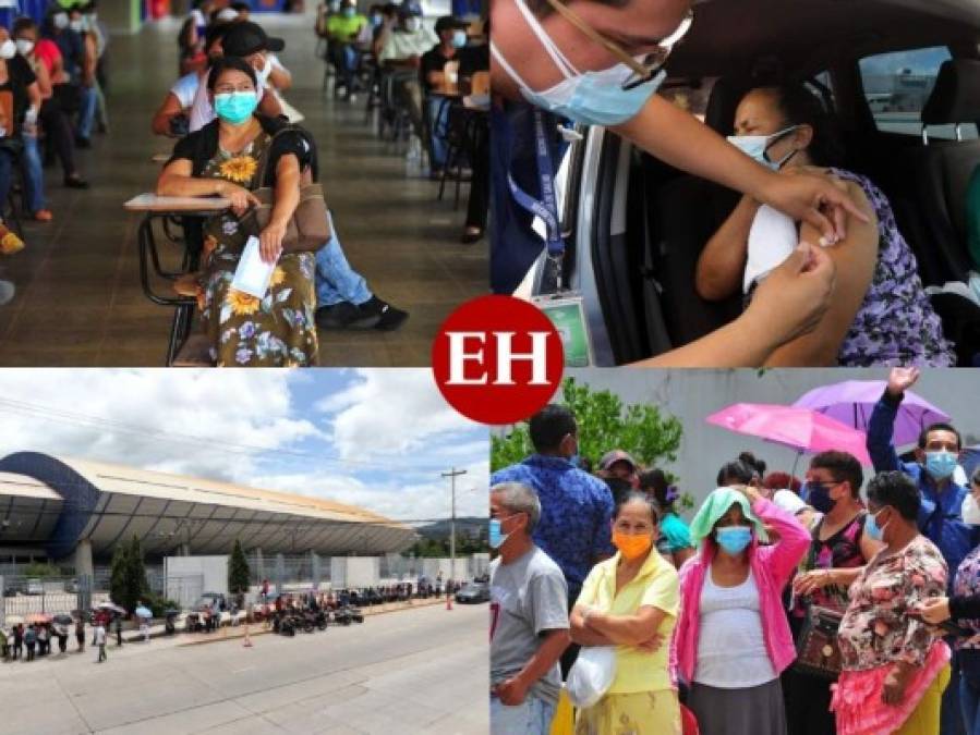 Cientos de hondureños acuden a recibir la segunda dosis contra el covid-19 (Fotos)