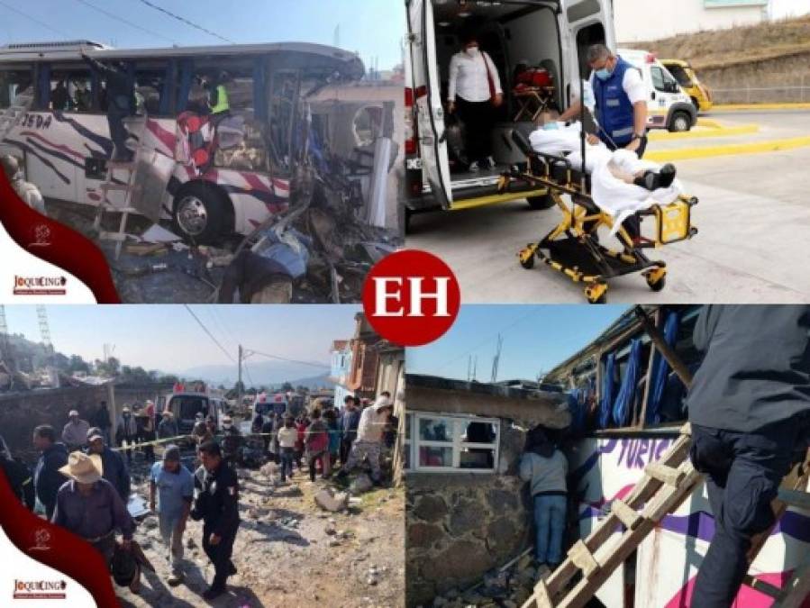 Las dolorosas imágenes del trágico accidente que dejó 19 muertos en México (Fotos)